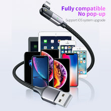 Load image into Gallery viewer, 2.4A USB to 8 Pin 180 Degree Rotating Elbow Charging Cable, 1.2m 8 Pin, 2m 8 Pin