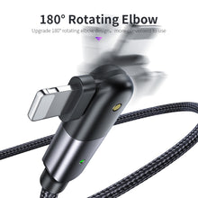 Load image into Gallery viewer, 2.4A USB to 8 Pin 180 Degree Rotating Elbow Charging Cable, 1.2m 8 Pin, 2m 8 Pin