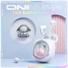 Load image into Gallery viewer, ONIKUMA T302 RGB Cute Unique Doll BT 5.4 Wireless Earphones, White, Pink