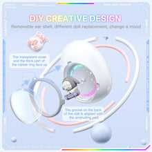 Load image into Gallery viewer, ONIKUMA T302 RGB Cute Unique Doll BT 5.4 Wireless Earphones, White, Pink