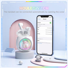 Load image into Gallery viewer, ONIKUMA T302 RGB Cute Unique Doll BT 5.4 Wireless Earphones, White, Pink