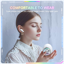 Load image into Gallery viewer, ONIKUMA T302 RGB Cute Unique Doll BT 5.4 Wireless Earphones, White, Pink