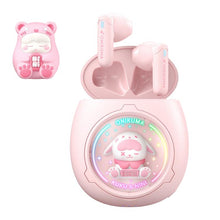 Load image into Gallery viewer, ONIKUMA T302 RGB Cute Unique Doll BT 5.4 Wireless Earphones, White, Pink