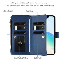 Load image into Gallery viewer, Magnetic Closure 9 Card Slots Zipper Leather Case with Hand Strap, For iPhone 11 Pro Max, For iPhone 11, For iPhone 11 Pro, For iPhone XS / X, For iPhone XR, For iPhone XS Max, For iPhone 8 Plus / 7 Plus