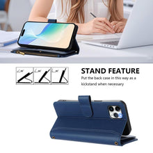 Load image into Gallery viewer, Magnetic Closure 9 Card Slots Zipper Leather Case with Hand Strap, For iPhone 11 Pro Max, For iPhone 11, For iPhone 11 Pro, For iPhone XS / X, For iPhone XR, For iPhone XS Max, For iPhone 8 Plus / 7 Plus