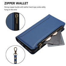 Load image into Gallery viewer, Magnetic Closure 9 Card Slots Zipper Leather Case with Hand Strap, For iPhone 11 Pro Max, For iPhone 11, For iPhone 11 Pro, For iPhone XS / X, For iPhone XR, For iPhone XS Max, For iPhone 8 Plus / 7 Plus