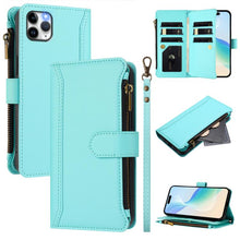 Load image into Gallery viewer, Magnetic Closure 9 Card Slots Zipper Leather Case with Hand Strap, For iPhone 11 Pro Max, For iPhone 11, For iPhone 11 Pro, For iPhone XS / X, For iPhone XR, For iPhone XS Max, For iPhone 8 Plus / 7 Plus