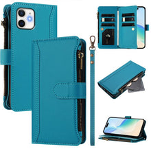 Load image into Gallery viewer, Magnetic Closure 9 Card Slots Zipper Leather Case with Hand Strap, For iPhone 11 Pro Max, For iPhone 11, For iPhone 11 Pro, For iPhone XS / X, For iPhone XR, For iPhone XS Max, For iPhone 8 Plus / 7 Plus