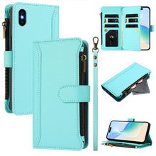 Load image into Gallery viewer, Magnetic Closure 9 Card Slots Zipper Leather Case with Hand Strap, For iPhone 11 Pro Max, For iPhone 11, For iPhone 11 Pro, For iPhone XS / X, For iPhone XR, For iPhone XS Max, For iPhone 8 Plus / 7 Plus