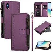 Load image into Gallery viewer, Magnetic Closure 9 Card Slots Zipper Leather Case with Hand Strap, For iPhone 11 Pro Max, For iPhone 11, For iPhone 11 Pro, For iPhone XS / X, For iPhone XR, For iPhone XS Max, For iPhone 8 Plus / 7 Plus