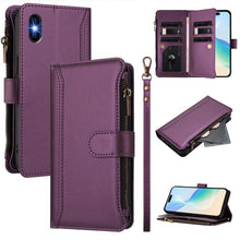 Load image into Gallery viewer, Magnetic Closure 9 Card Slots Zipper Leather Case with Hand Strap, For iPhone 11 Pro Max, For iPhone 11, For iPhone 11 Pro, For iPhone XS / X, For iPhone XR, For iPhone XS Max, For iPhone 8 Plus / 7 Plus