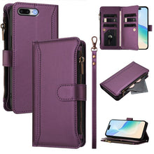 Load image into Gallery viewer, Magnetic Closure 9 Card Slots Zipper Leather Case with Hand Strap, For iPhone 11 Pro Max, For iPhone 11, For iPhone 11 Pro, For iPhone XS / X, For iPhone XR, For iPhone XS Max, For iPhone 8 Plus / 7 Plus