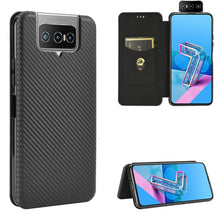 Load image into Gallery viewer, Carbon Fiber Texture Magnetic Horizontal Flip TPU + PC + PU Leather Case with Card Slot &amp; Lanyard