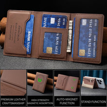 Load image into Gallery viewer, Zipper Leather Horizontal Magnetic Wallet Card Bag Case