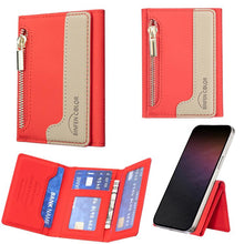 Load image into Gallery viewer, Zipper Leather Horizontal Magnetic Wallet Card Bag Case
