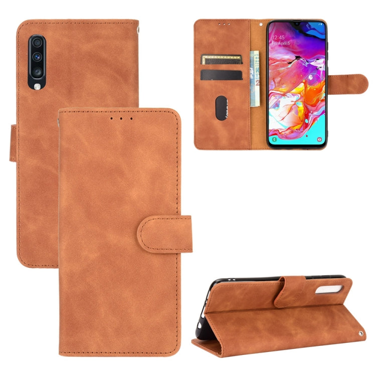 Solid Color Skin Feel Magnetic Buckle Horizontal Flip Calf Texture PU Leather Case with Holder & Card Slots & Wallet