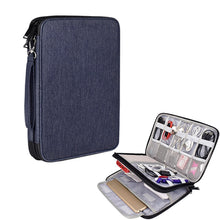 Load image into Gallery viewer, SM01 Multi-function Waterproof Double Layer Data Cable Earphone U Disk Digital Accessories Storage Bag, Size: L, Size: L(Black), Size: L(Navy Blue)