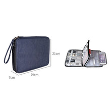 Load image into Gallery viewer, SM01 Multi-function Waterproof Double Layer Data Cable Earphone U Disk Digital Accessories Storage Bag, Size: L, Size: L(Black), Size: L(Navy Blue)