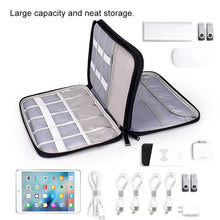 Load image into Gallery viewer, SM01 Multi-function Waterproof Double Layer Data Cable Earphone U Disk Digital Accessories Storage Bag, Size: L, Size: L(Black), Size: L(Navy Blue)