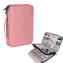 Load image into Gallery viewer, SM01 Multi-function Waterproof Double Layer Data Cable Earphone U Disk Digital Accessories Storage Bag, Size: S, Size: S(Pink), Size: S(Black)