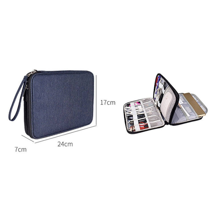 SM01 Multi-function Waterproof Double Layer Data Cable Earphone U Disk Digital Accessories Storage Bag, Size: S, Size: S(Pink), Size: S(Black)