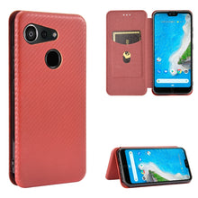 Load image into Gallery viewer, Carbon Fiber Texture Magnetic Horizontal Flip TPU + PC + PU Leather Case with Card Slot, For Kyocera Android One S6, For Kyocera Gratina KYV48, For Ulefone Note 9P, For Sharp Aquos Zero 5G Basic, For iPod Touch 5 / 6 / 7