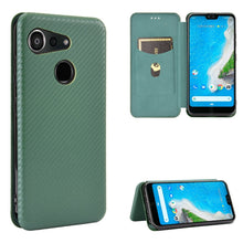 Load image into Gallery viewer, Carbon Fiber Texture Magnetic Horizontal Flip TPU + PC + PU Leather Case with Card Slot, For Kyocera Android One S6, For Kyocera Gratina KYV48, For Ulefone Note 9P, For Sharp Aquos Zero 5G Basic, For iPod Touch 5 / 6 / 7