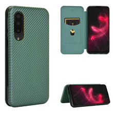 Load image into Gallery viewer, Carbon Fiber Texture Magnetic Horizontal Flip TPU + PC + PU Leather Case with Card Slot, For Kyocera Android One S6, For Kyocera Gratina KYV48, For Ulefone Note 9P, For Sharp Aquos Zero 5G Basic, For iPod Touch 5 / 6 / 7