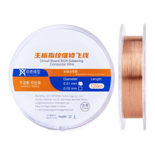 Load image into Gallery viewer, 120m Circuit Board BGA Soldering Conductor Wire, Non Insulation Type 0.01mm, Non Insulation Type 0.02mm, Non Insulation Type 0.008mm