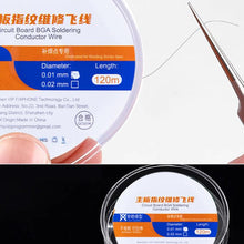 Load image into Gallery viewer, 120m Circuit Board BGA Soldering Conductor Wire, Non Insulation Type 0.01mm, Non Insulation Type 0.02mm, Non Insulation Type 0.008mm