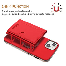 Solid Color Horizontal Magnetic Card Bag RFID MagSafe Phone Case, For iPhone 14 Plus, For iPhone 14, For iPhone 14 Pro, For iPhone 14 Pro Max, For iPhone 13 Pro Max, For iPhone 13 Pro, For iPhone 13, For iPhone 12 Pro Max