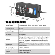Load image into Gallery viewer, KONNWEI BK300 6V / 12V / 24V Car Bluetooth 5.0 Battery Monitor Diagnostic Tool, BK300