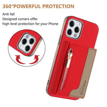 Load image into Gallery viewer, Zipper Horizontal Magnetic Card Bag RFID MagSafe Phone Case, For iPhone 12 / 12 Pro, For iPhone 11 Pro Max, For iPhone 11, For iPhone 11 Pro, For iPhone XR, For iPhone 8 Plus / 7 Plus, For iPhone 8 / 7 / 6