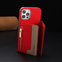 Load image into Gallery viewer, Zipper Horizontal Magnetic Card Bag RFID MagSafe Phone Case, For iPhone 12 / 12 Pro, For iPhone 11 Pro Max, For iPhone 11, For iPhone 11 Pro, For iPhone XR, For iPhone 8 Plus / 7 Plus, For iPhone 8 / 7 / 6