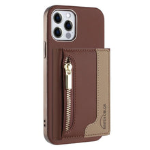Load image into Gallery viewer, Zipper Horizontal Magnetic Card Bag RFID MagSafe Phone Case, For iPhone 12 / 12 Pro, For iPhone 11 Pro Max, For iPhone 11, For iPhone 11 Pro, For iPhone XR, For iPhone 8 Plus / 7 Plus, For iPhone 8 / 7 / 6