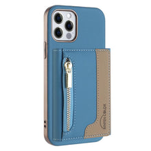 Load image into Gallery viewer, Zipper Horizontal Magnetic Card Bag RFID MagSafe Phone Case, For iPhone 12 / 12 Pro, For iPhone 11 Pro Max, For iPhone 11, For iPhone 11 Pro, For iPhone XR, For iPhone 8 Plus / 7 Plus, For iPhone 8 / 7 / 6