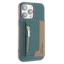 Load image into Gallery viewer, Zipper Horizontal Magnetic Card Bag RFID MagSafe Phone Case, For iPhone 12 / 12 Pro, For iPhone 11 Pro Max, For iPhone 11, For iPhone 11 Pro, For iPhone XR, For iPhone 8 Plus / 7 Plus, For iPhone 8 / 7 / 6