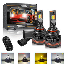 Load image into Gallery viewer, 2pcs/Pack 60W 8000LM 6000K Three Color Remote Control Car LED Headlight Bulb, 9005, 9006, H1, H4, H7, H11
