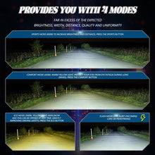 Load image into Gallery viewer, 2pcs/Pack 60W 8000LM 6000K Three Color Remote Control Car LED Headlight Bulb, 9005, 9006, H1, H4, H7, H11