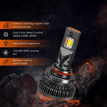 Load image into Gallery viewer, 2pcs/Pack 60W 8000LM 6000K Three Color Remote Control Car LED Headlight Bulb, 9005, 9006, H1, H4, H7, H11