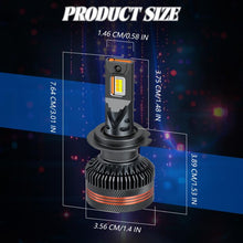 Load image into Gallery viewer, 2pcs/Pack 60W 8000LM 6000K Three Color Remote Control Car LED Headlight Bulb, H7