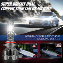 Load image into Gallery viewer, 2pcs/Pack 50W 6000LM 6000K Car Double Copper Tube LED Headlight Bulb, 9005, 9006, H1, H4, H7, H11