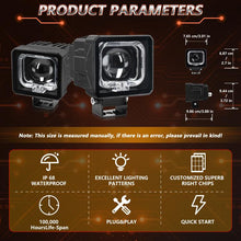 Load image into Gallery viewer, 2pcs/Pack 35W 3600LM 6500K Car Square HD Large Lens Spotlight Work Light