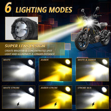 Load image into Gallery viewer, 30W 3000LM 6000K Motorcycle Dual Lens LED Spotlight with Control Cable Set
