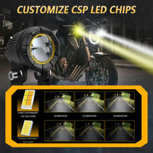 Load image into Gallery viewer, 30W 3000LM 6000K Motorcycle Dual Lens LED Spotlight with Control Cable Set