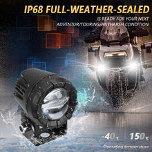 Load image into Gallery viewer, 30W 3000LM 6000K Motorcycle Dual Lens LED Spotlight with Control Cable Set