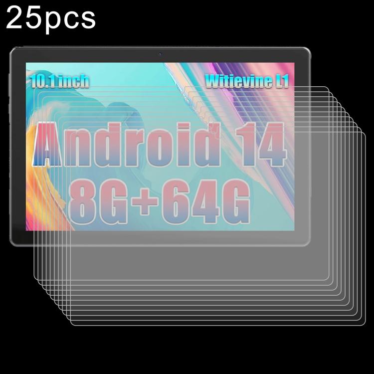 25pcs 9H 0.3mm Explosion-proof Tempered Glass Film, For Kotsren C11 Tablet 10.1