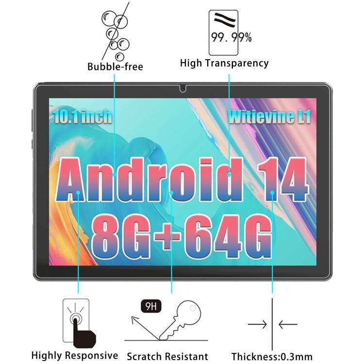25pcs 9H 0.3mm Explosion-proof Tempered Glass Film, For Kotsren C11 Tablet 10.1