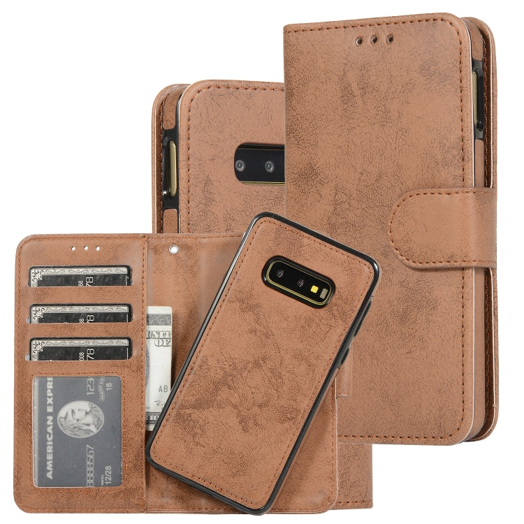 Retro 2 in 1 Detachable Magnetic Horizontal Flip TPU + PU Leather Case with Holder & Card Slots & Photo Frame & Wallet