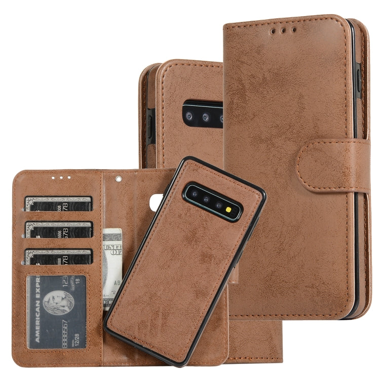 Retro 2 in 1 Detachable Magnetic Horizontal Flip TPU + PU Leather Case with Holder & Card Slots & Photo Frame & Wallet